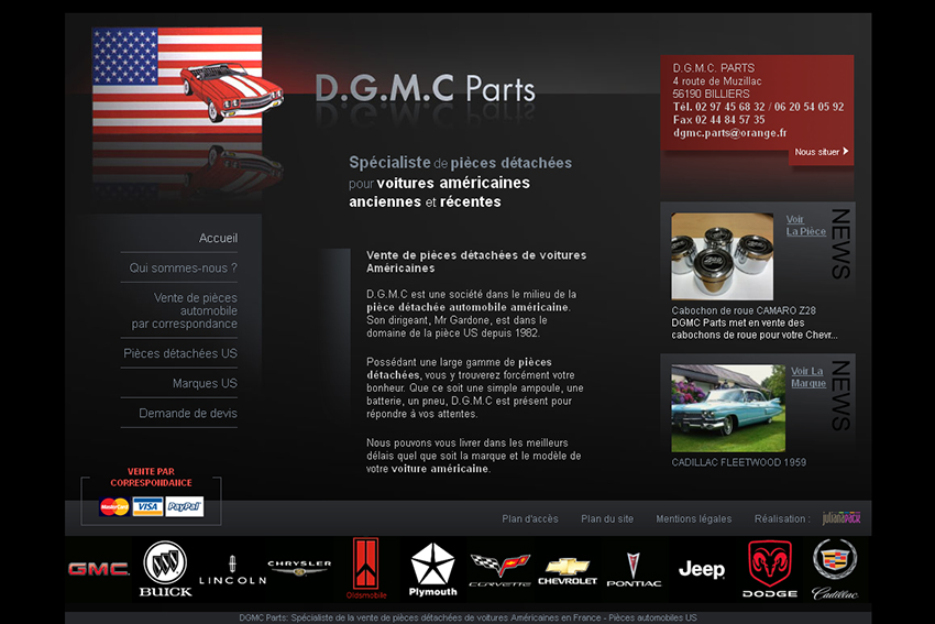 D.G.M.C. Parts est le spécialiste de la vente de pièces détachées pour tout type de voitures américaines.