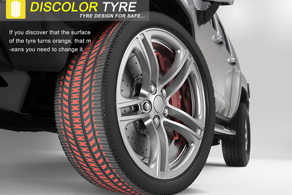Des pneus qui changent de couleur lors d'une usure prononcée