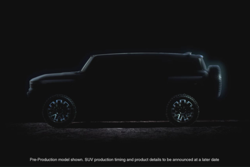Silhouette du futur GMC Hummer EV 2021