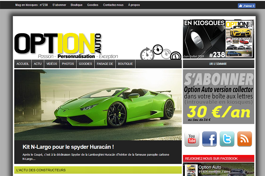 Option Auto, le célèbre magazine spécialisé en automobile et en tuning est enfin sur le net.
