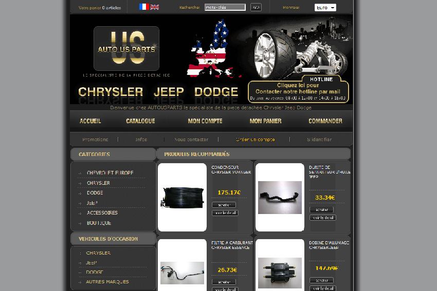 AutoUSParts, spécialiste Chrysler, Jeep et Dodge