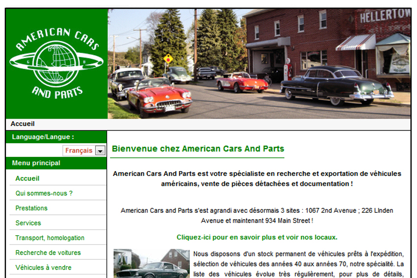 American Cars And Parts est votre spécialiste américain en recherches, en vente et en exportation de véhicules américains de collection ainsi que de pièces détachées.